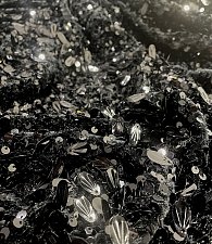 Пайетки на бархате черный\черный с каплей